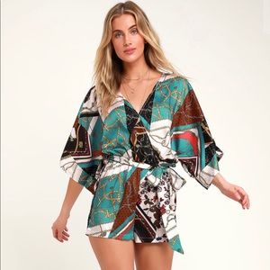 Lulu’s Something Wild Ivory Chain Print Romper